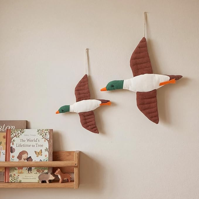 Hungdao 2 Pcs Mallard Duck Nursery Wall Decor Felt Duck Wall Art Rustic Flying Birds Hanging Deco... | Amazon (US)