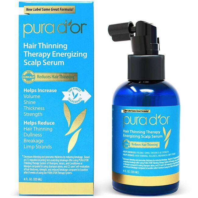 Pura D'Or Hair Growth Treatment Thinning Therapy Energizing Scalp Serum | 4 fl oz Serum | Swanson