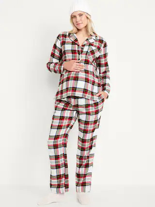 Maternity Matching Flannel Pajama Set | Old Navy (US)