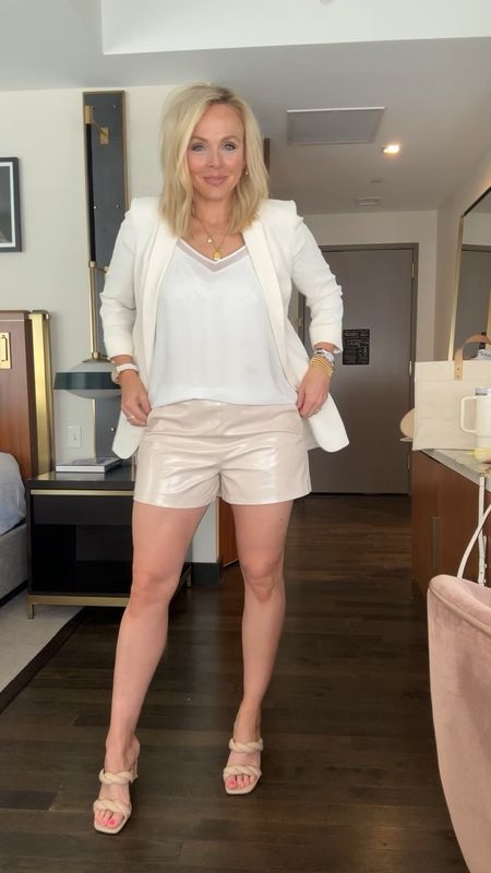 My outfit for #ltkcon in Dallas! Spending All day networking with other girls and brands! Wearing a medium in the buddylove shorts, small in the blazer, medium in the cami, 8 in the open toe sandals! 

#LTKstyletip #LTKCon
