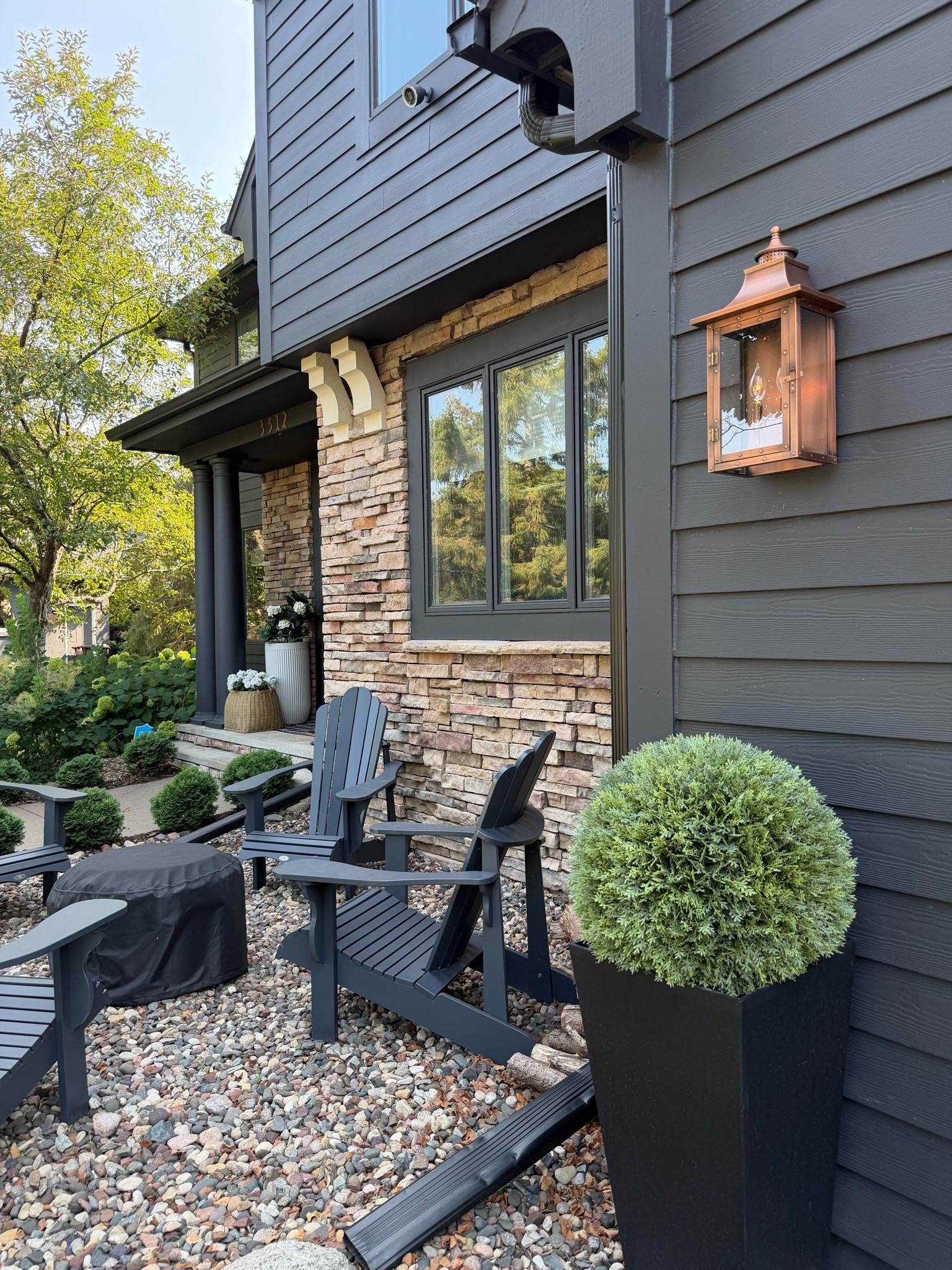 We looooove our copper outdoor lights and LOVE our gas lantern look lightbulbs. They give such an expensive mood. My cedar balls are hyper-realistic!

#LTKSeasonal #LTKHome #LTKdayinmylife