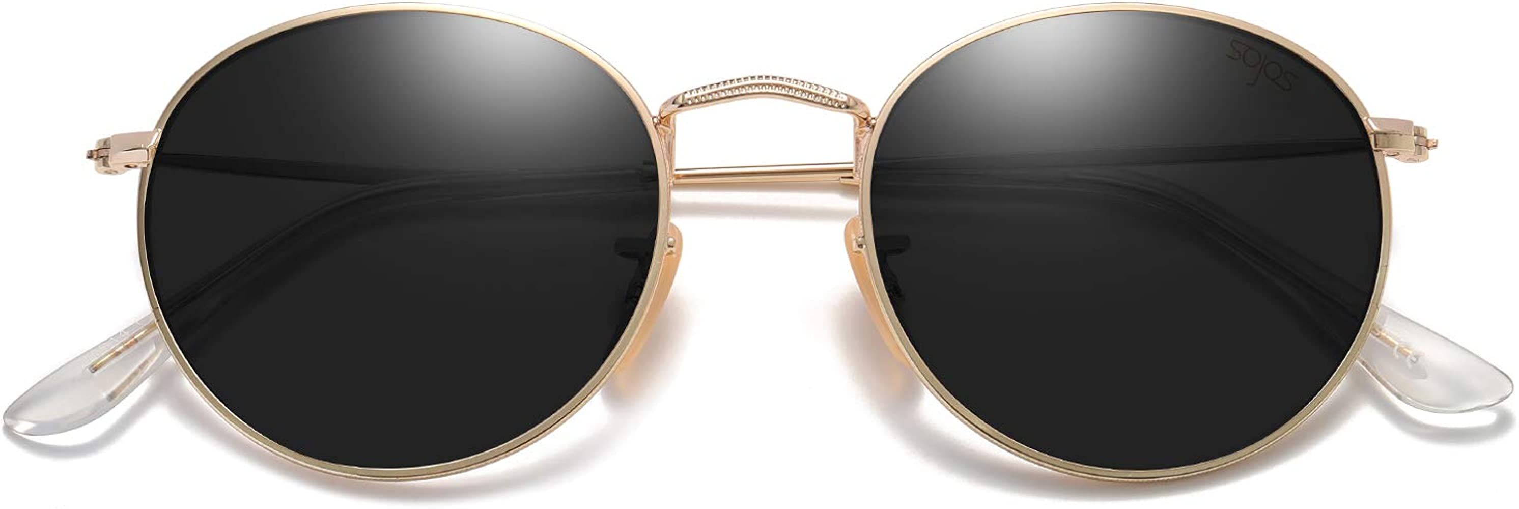 SOJOS Classic Small Round Polarized Sunglasses for Women Men Vintage Retro Frame SJ1014 | Amazon (US)