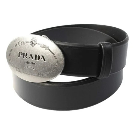 New Prada Navy Blue Saffiano Leather Belt Brushed Silver Buckle 95/38 2CM046 | Walmart (US)
