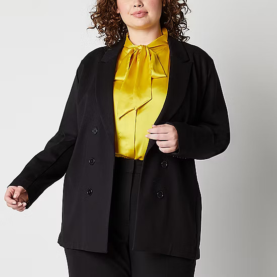 Worthington Plus Womens Relaxed Double Breasted Blazer | JCPenney