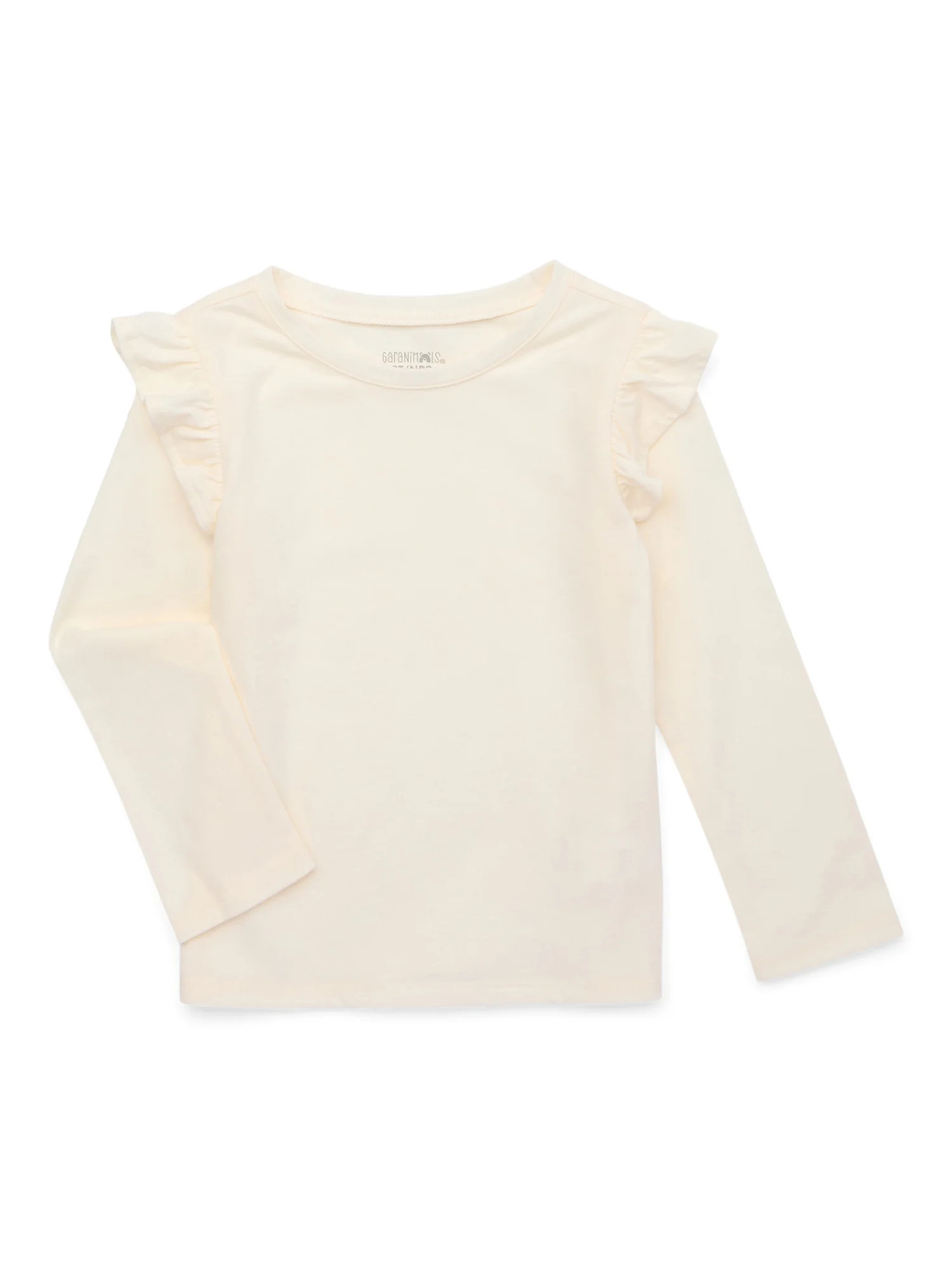 Garanimals Toddler Girl Ruffle Shoulder Top with Long Sleeves, Sizes 18M-5T | Walmart (US)