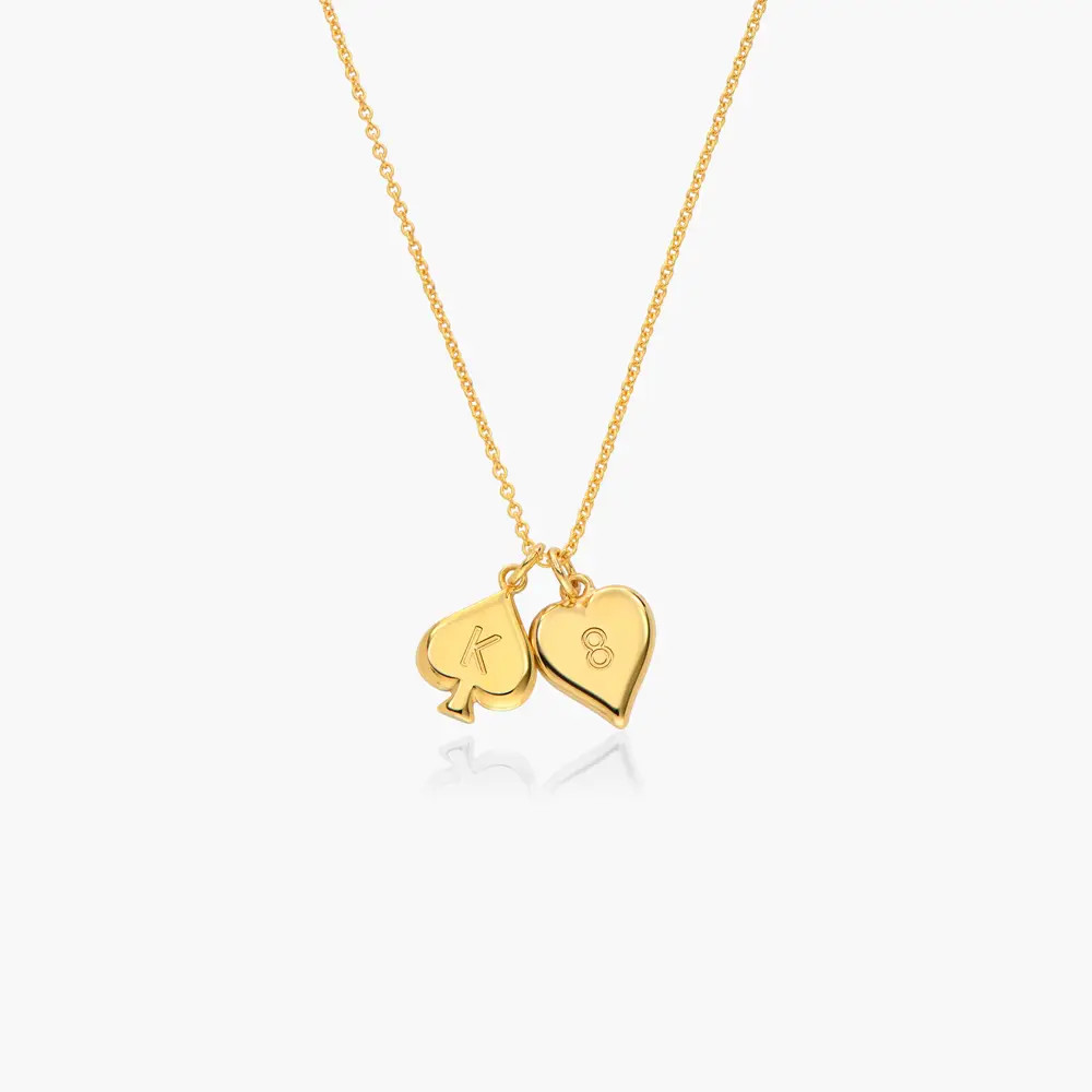 Willow Card Initials Necklace - Gold Vermeil | Oak & Luna (US)