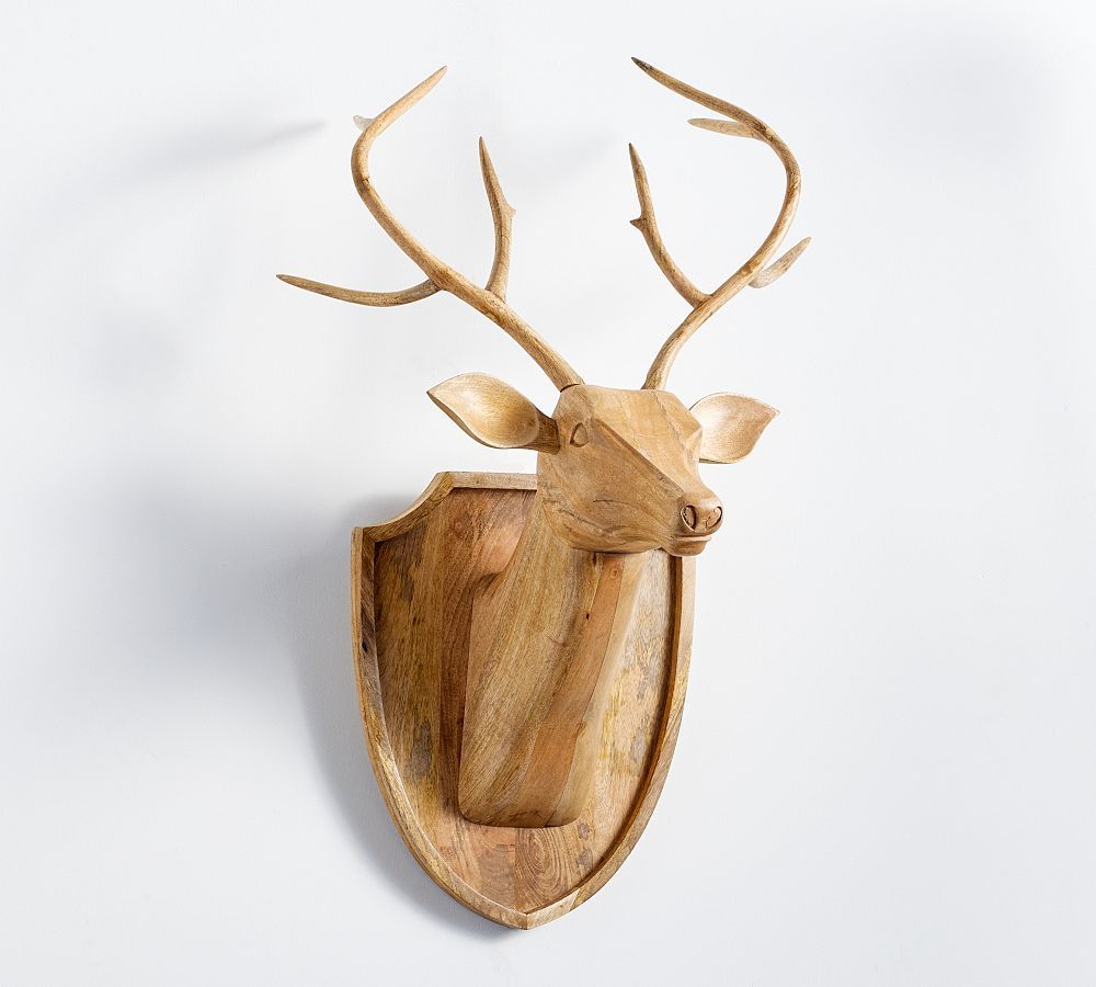 Wooden Stag Head | Pottery Barn (US)