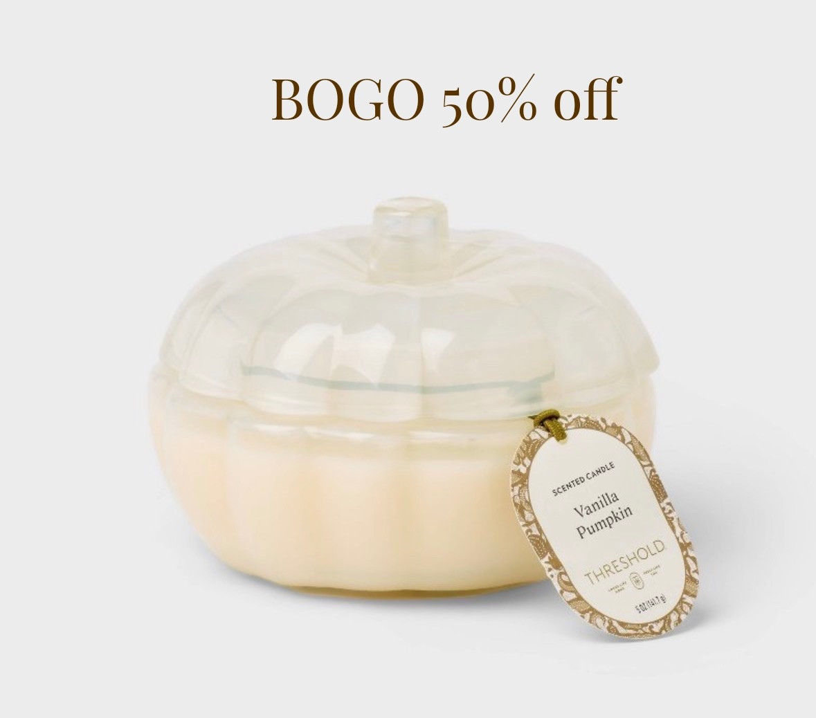 Bogo 50% off affordable pumpkin candles.