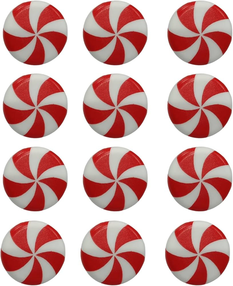12Pcs Christmas Cabinet Knob Covers,Decorative Silicone Red Peppermint Door Knob Covers,Stretchab... | Amazon (US)