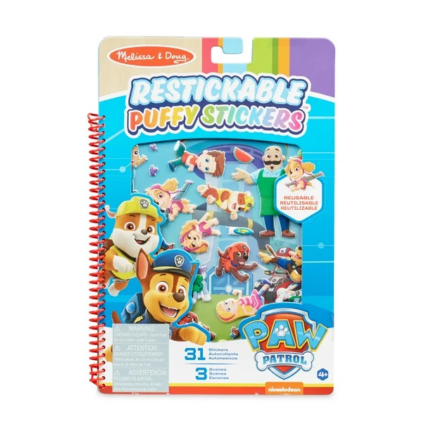 Melissa & Doug PAW Patrol Restickable Puffy Stickers - Adventure Bay (31 Reusable Stickers) - Wal... | Walmart (US)