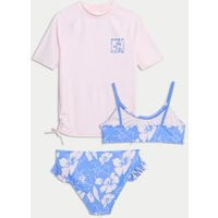 Girls M&S Collection 3pc Patterned Swim Set (6-16 Yrs), Light Pink Mix | Marks and Spencer US