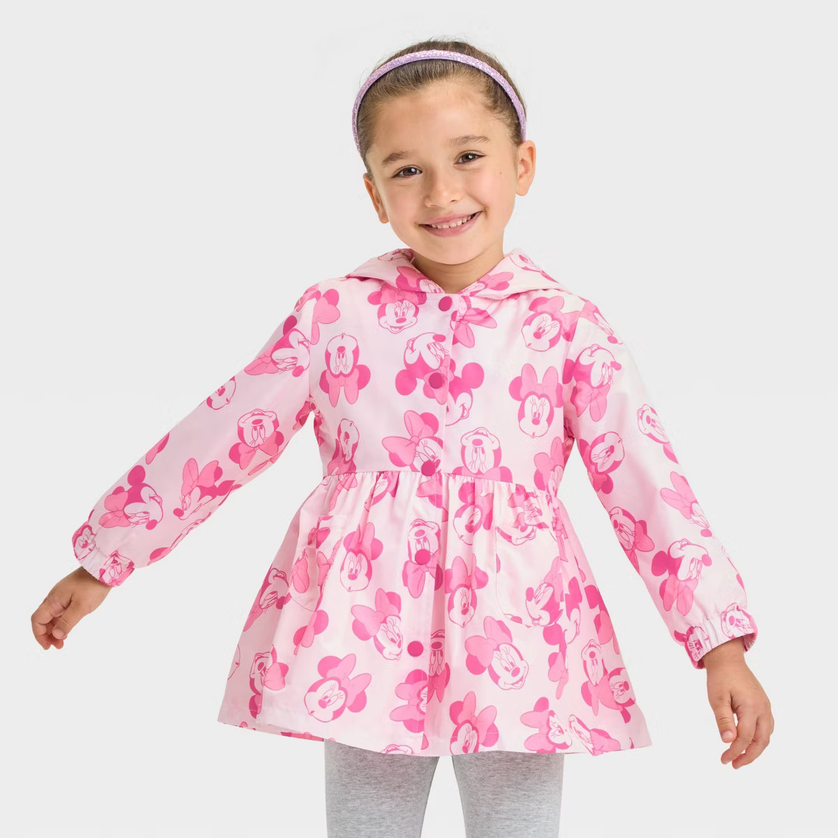 Toddler Girls' Adaptive Disney Minnie Mouse Lightweight Jacket - Pink | Target