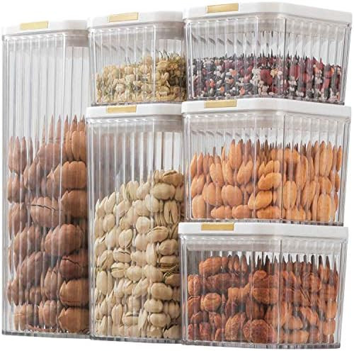 UNIKON Food Storage Containers Airtight Plastic Canisters, 6 PC Set Food Canisters for Kitchen Pa... | Amazon (US)