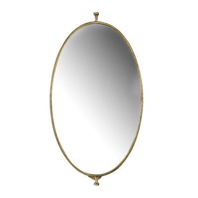 Creative Co-Op 27" Metal Pivoting Oval Wall Mirror, Gold | Ashley Homestore