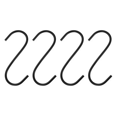 Unique Bargains High Manganese Steel Extra Long S Hooks and Hangers 4 Inch Black 4 Pcs | Target