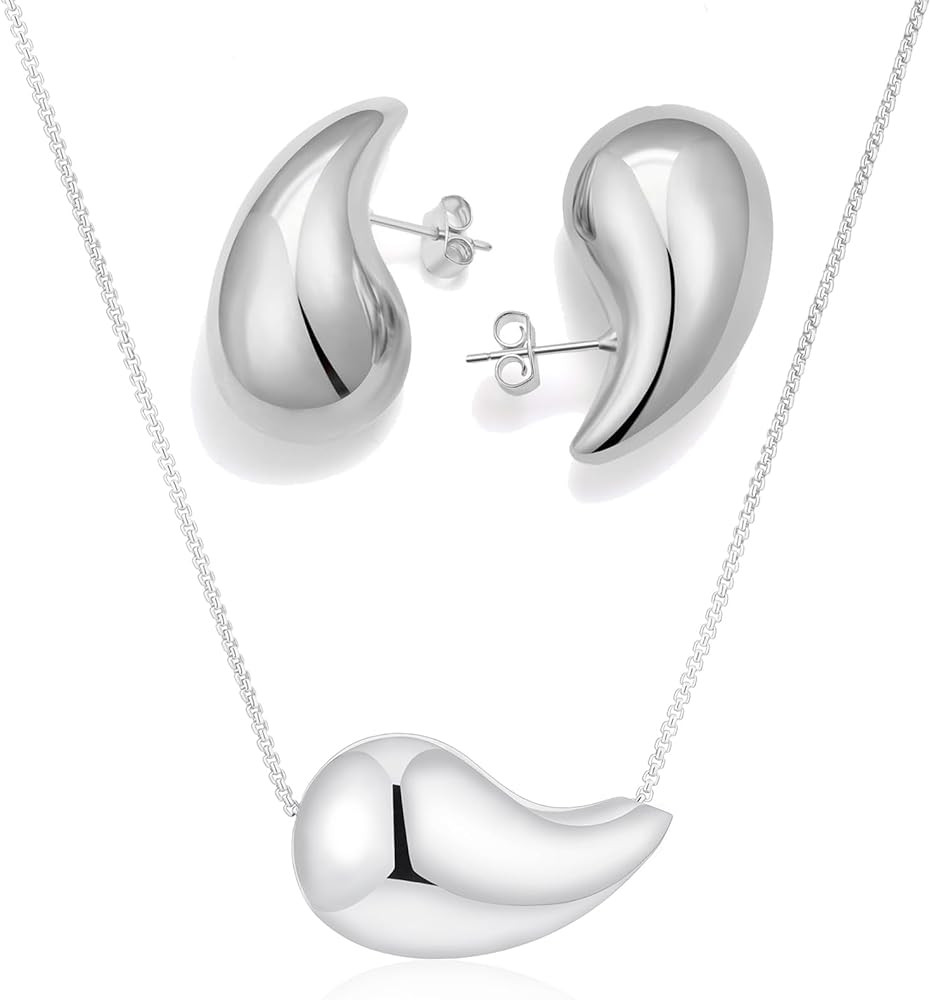 Drop Necklace Dupes Teardrop Dainty 14k Gold Plated Water Drop Hypoallergenic Pendant Necklace fo... | Amazon (US)