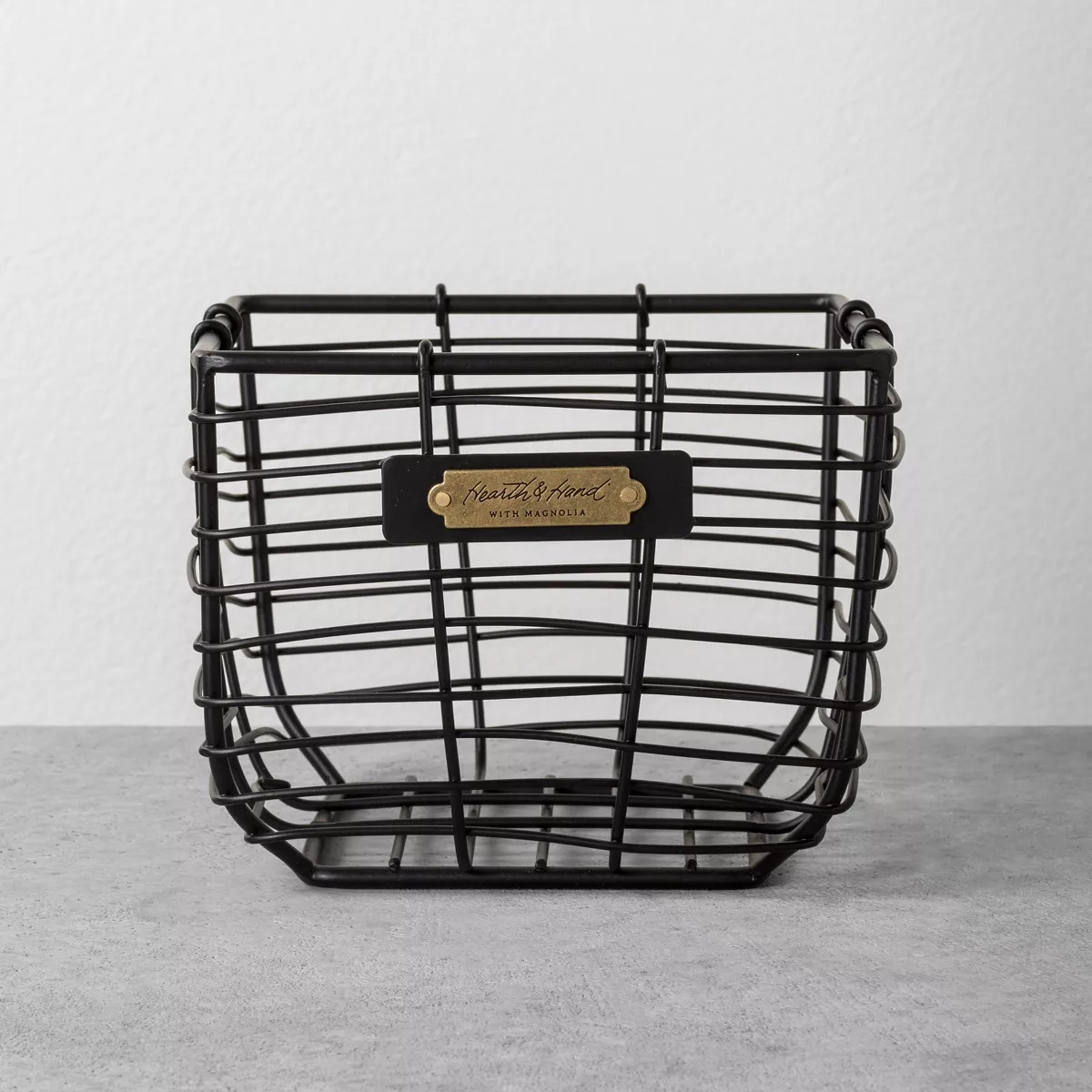 Small Wire Storage Basket Black - Hearth & Hand™ with Magnolia: Metal Handwoven Organizer, Farm... | Target
