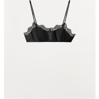 Zara - 100% Leather Lace Bra - Black - L - Woman | Zara US