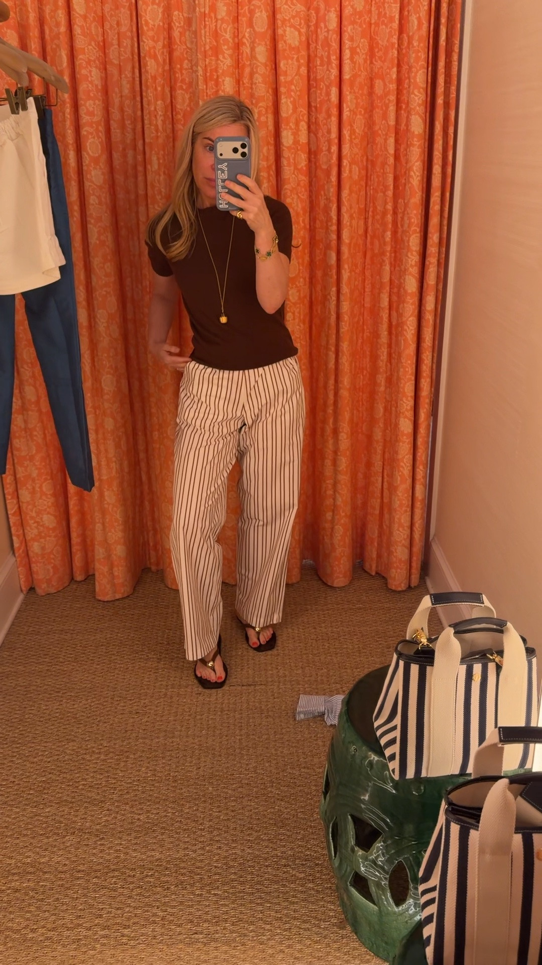 Rich mom striped pants. Coco stripe. These will sell out immediately Holley-15
28.5 inseam

#LTKOver40 #LTKPetite #LTKootd