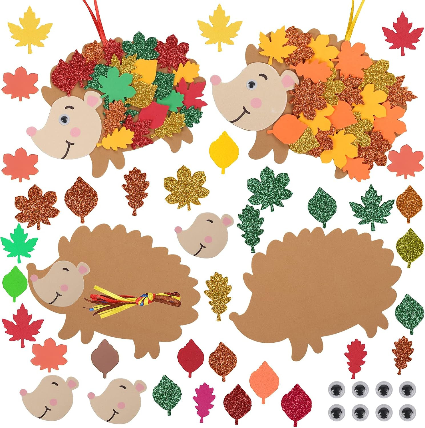 LAMEK 12 Pack Hedgehog Craft Set for Kids DIY Fall Decoration Creative Kit with 216pcs Assorted Accessories Maple Leaf Foam Stickers for Boys Girls Children Arts Crafts Autumn Party Supply | Amazon (UK)