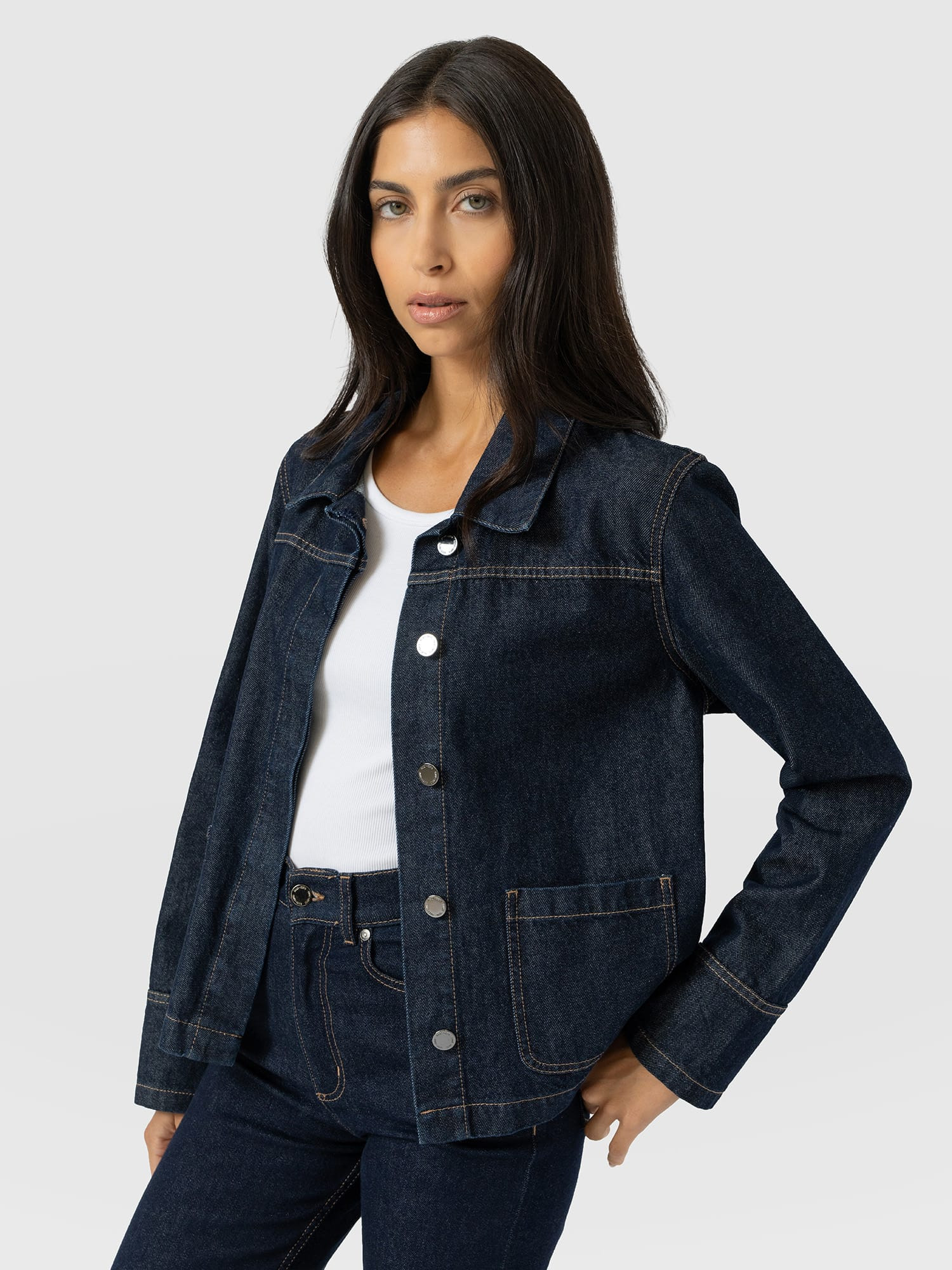 Arnette Denim Shacket - Indigo | Saint + Sofia UK