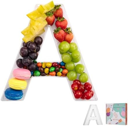 11" Clear Acrylic Letter & Number Charcuterie Tray-Reusable Fillable Alphabet Box for Displaying ... | Amazon (US)