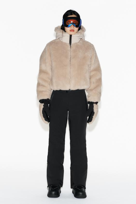 SHORT FAUX FUR HOODIE RECCO® TECHNOLOGY SKI COLLECTION | Zara US