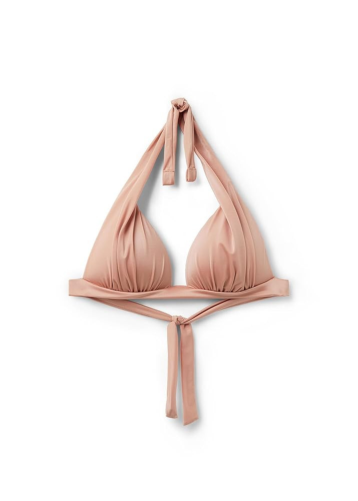 Woman's Graduated Padding Triangle Swimsuit Top Shiny Satin | Amazon (US)