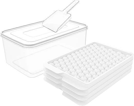 Toobimen Mini Ice Cube Trays, 4 Pack Small Ice Cube Tray with Lid and Bin, 104x4 PCS Ice Ball Mak... | Amazon (US)
