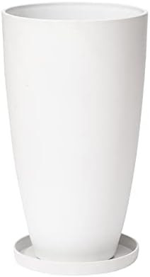 LA Jolie Muse 20 inch Round Tall Planter,Indoor/Outdoor White Planter with Drainage Holes and Tra... | Amazon (US)
