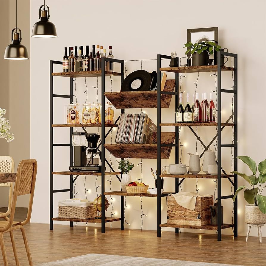IDEALHOUSE 4 Tier Bookshelf, Industrial Bookcase and Short Bookshelf with Storage, Open Large Met... | Amazon (US)