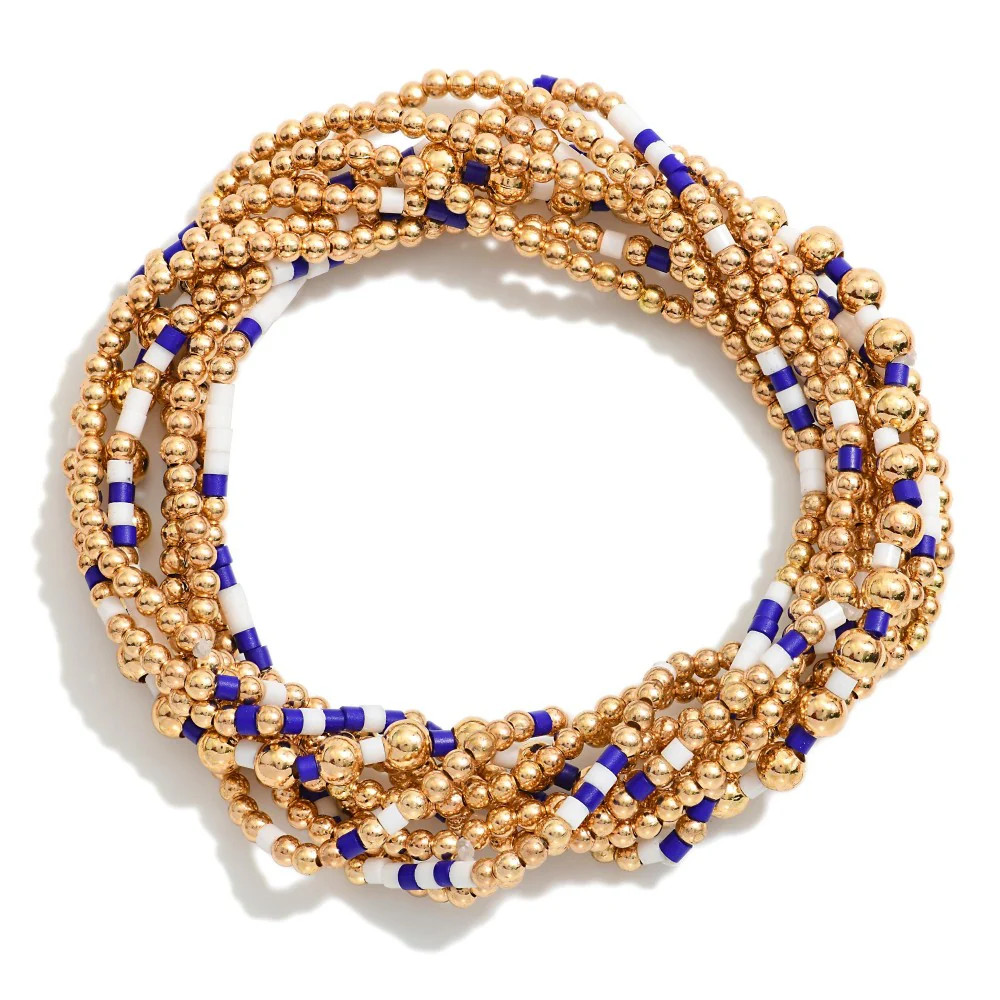 Blue and White College/Sports/School Bracelet Bundle | Erin McDermott Jewelry