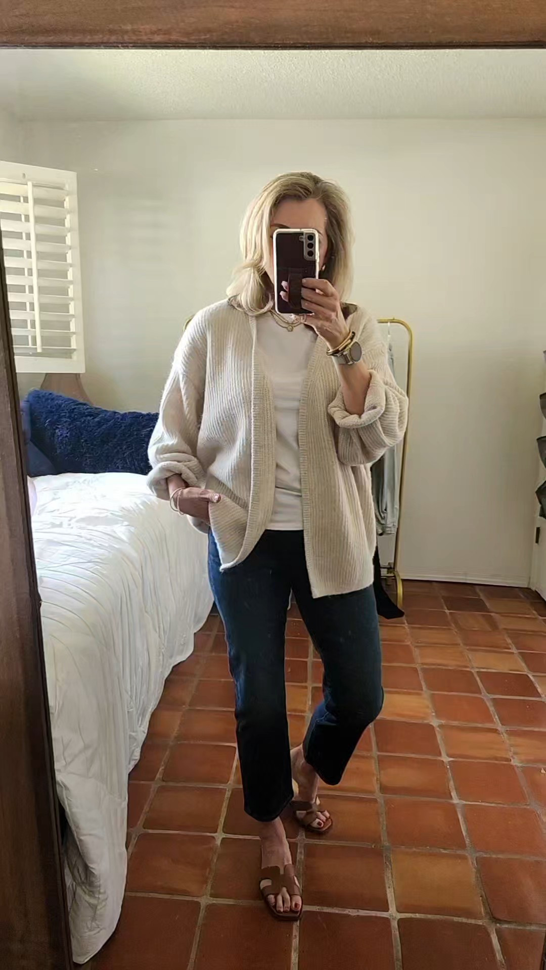 Ootd, casual look. These jeans are a must!!! Comfy and firm fitting in all the right areas.Jeans, cardigan, tshirts, slides, casual looks, sweater for everywhere, soft, cozy, versatile, affordable fashion, affordable finds, 

#LTKSeasonal #LTKootd #LTKgrwm