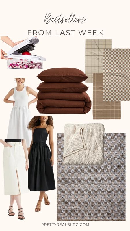 Top sellers, linen bedding, absorbent and cute dish towels, white dress, black dress, denim midi skirt, Walmart fashion, Amazon find 

#LTKfindsunder50 #LTKhome
