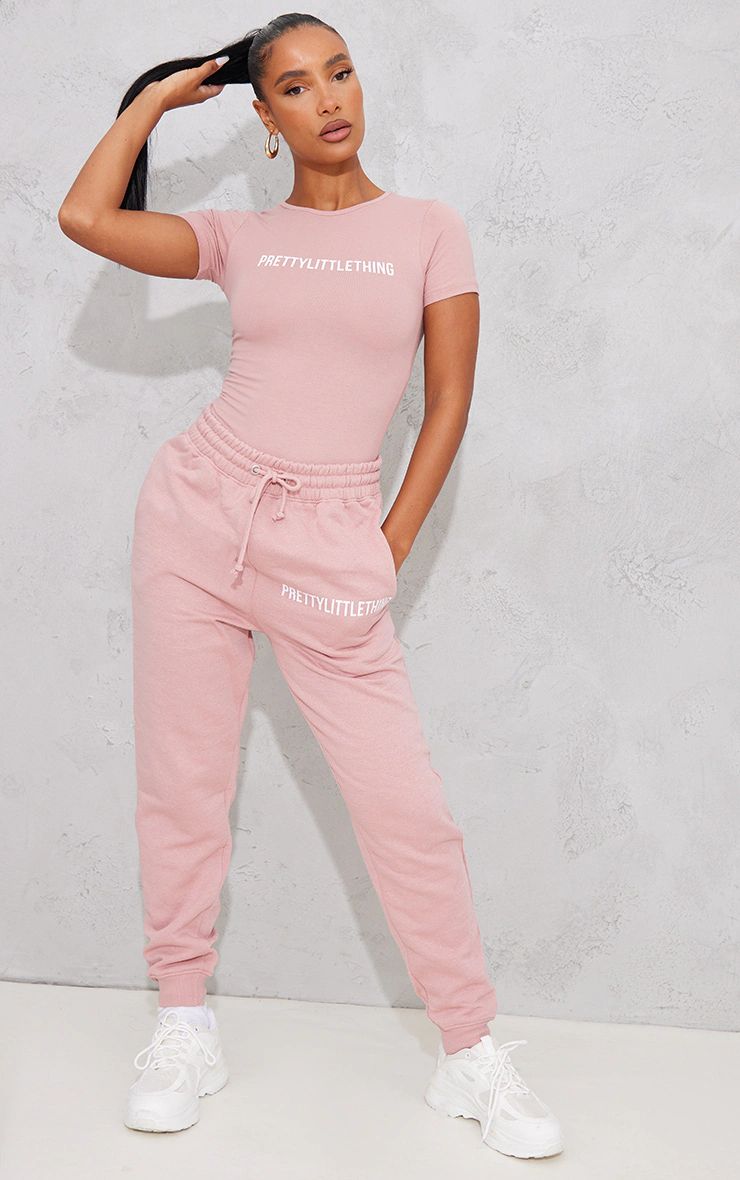PRETTYLITTLETHING Light Pink High Waist Cuffed Sweatpants | PrettyLittleThing US