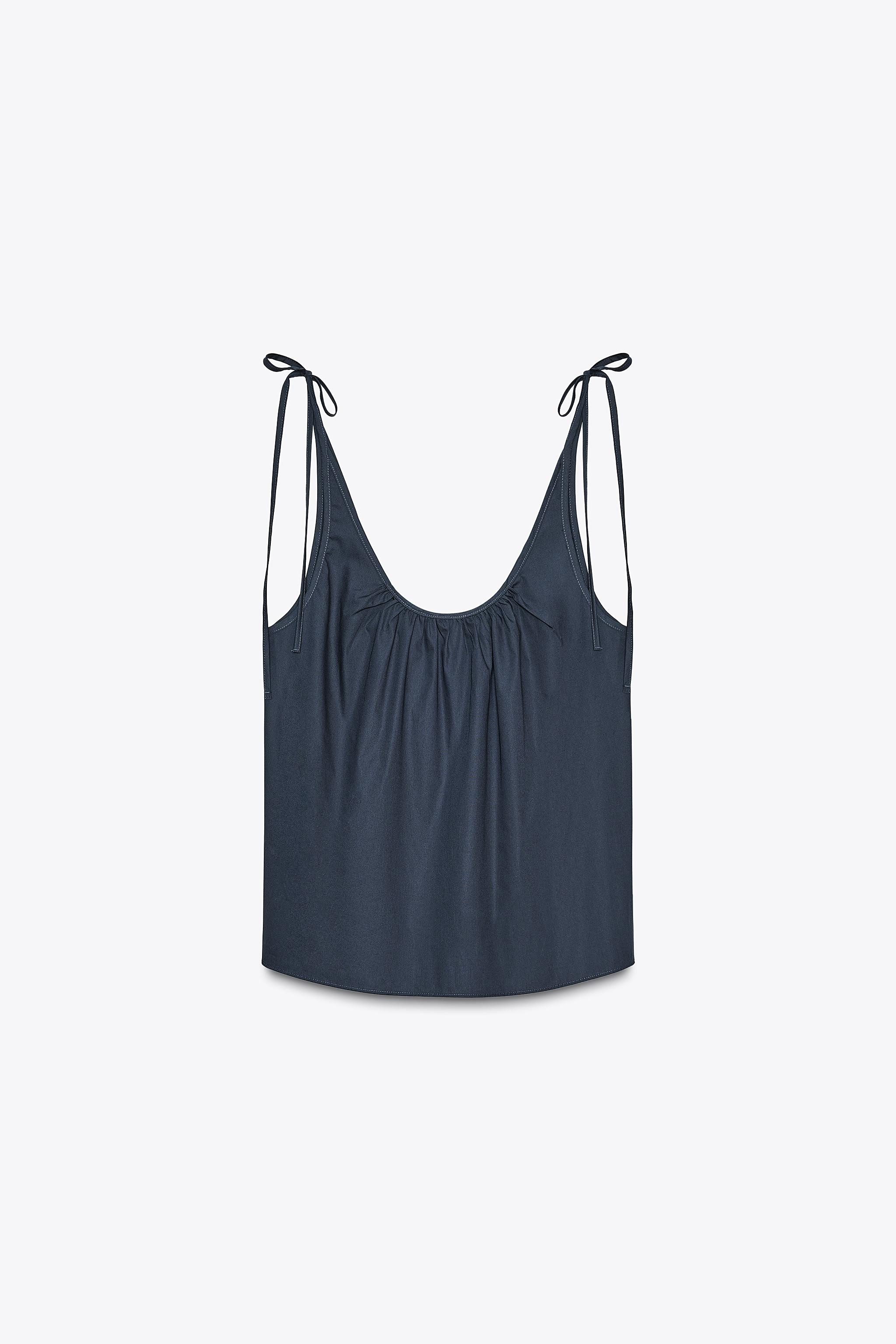 POPLIN TIE TOP | Zara AU