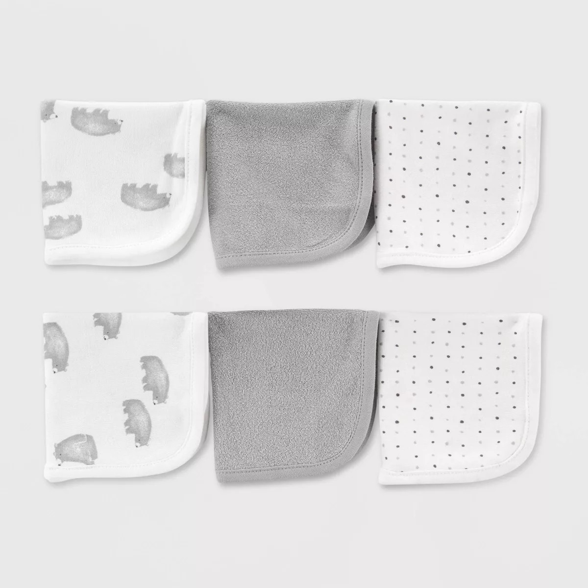 Carter's Just One You® Baby Bear Washcloths - Gray | Target