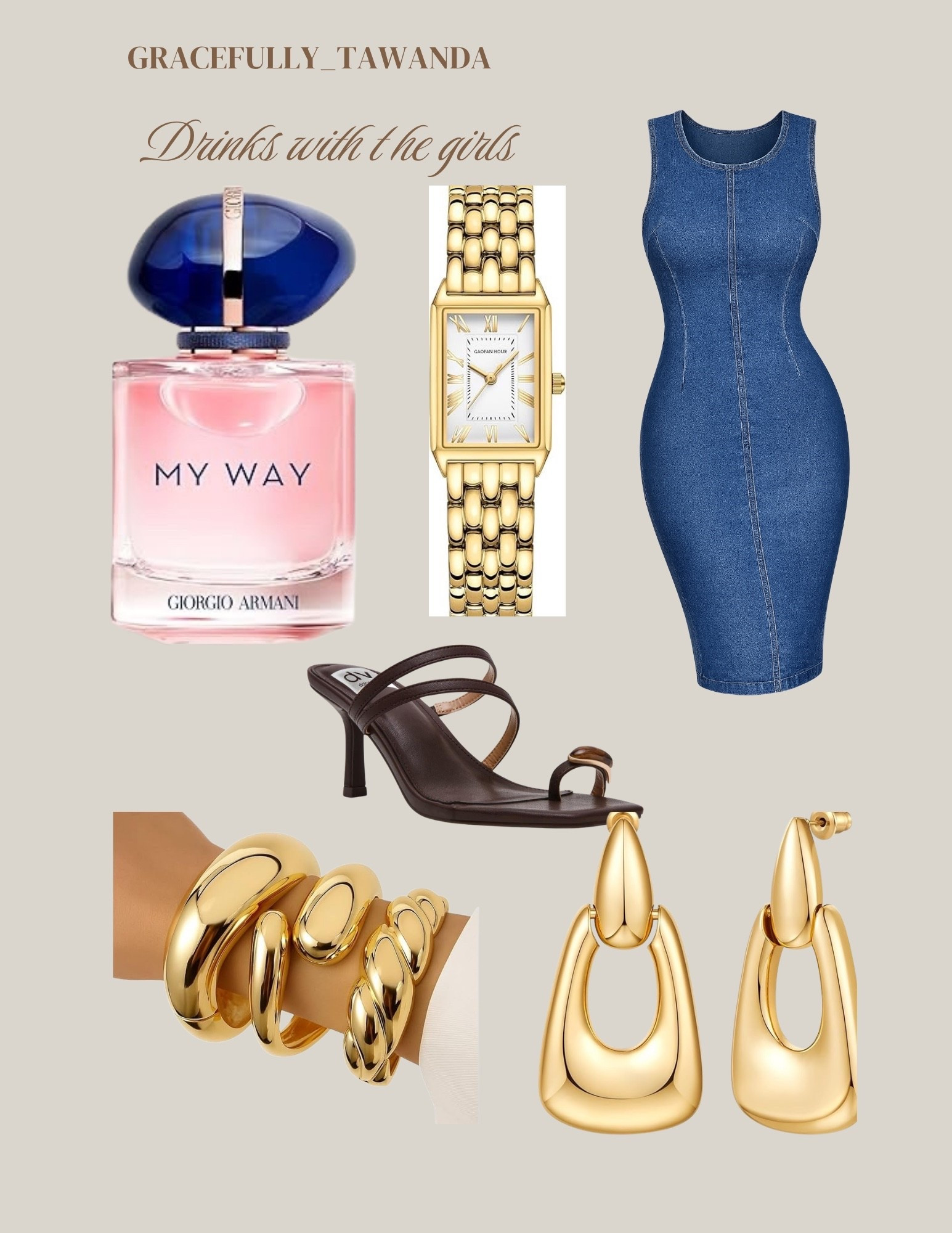 Stepping out for drinks with the girls in denim, gold, and confidence ✨💙
A little Armani, a little sparkle, and a whole lot of main character energy. 🍸⌚👗

#LTKootd