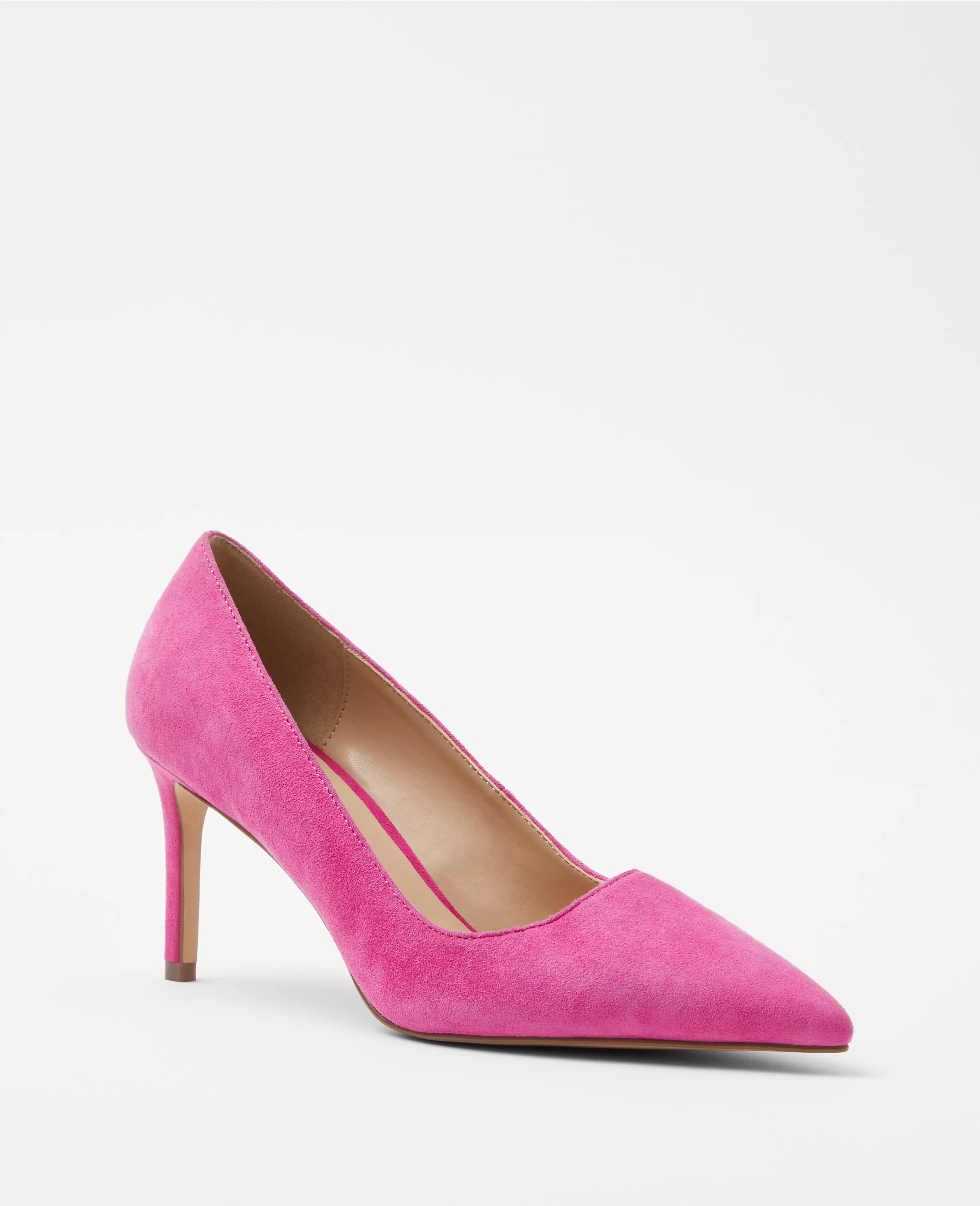 Suede Pointy Toe Straight Heel Pumps | Ann Taylor (US)