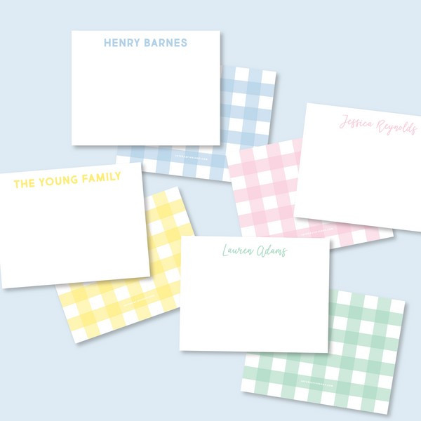 Personalized Gingham Stationery | Joy Creative Shop