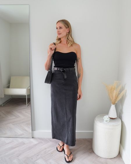 All black summer outfit idea

Maxi skirt and bandeau top 🖤

#blackoutfit #summeroutfit #minimalstyle 

#LTKeurope #LTKSeasonal
