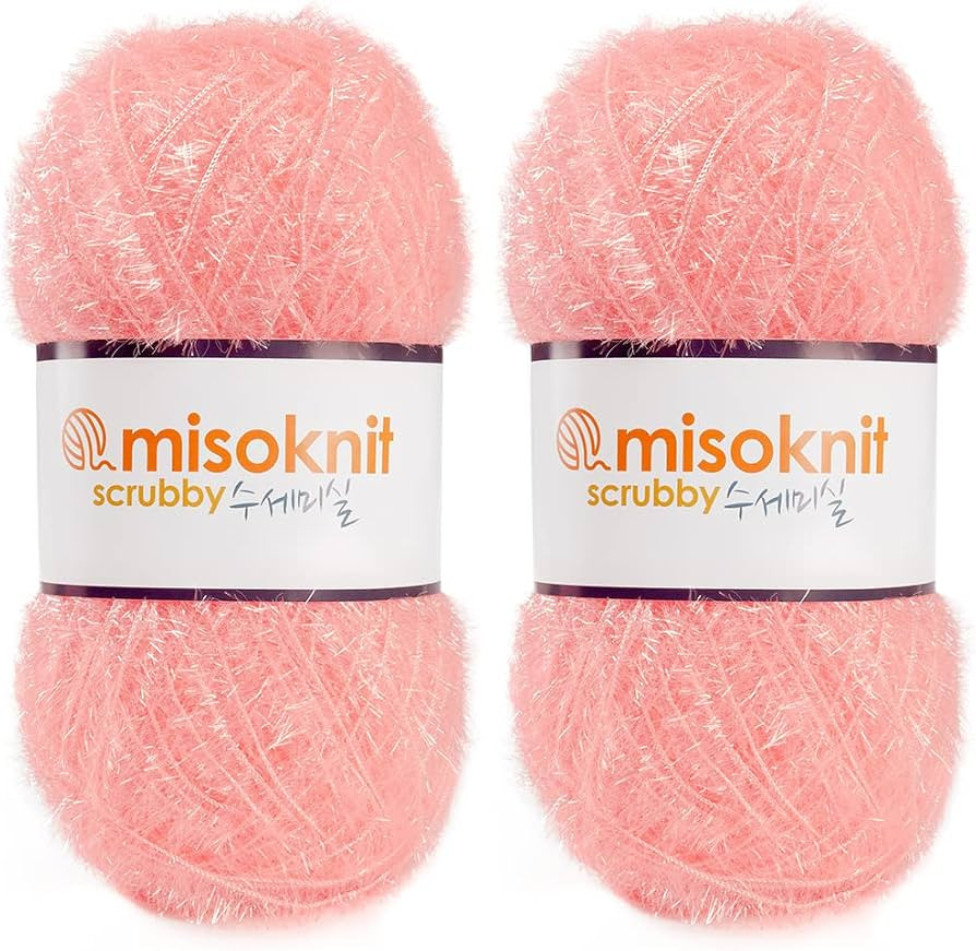 Pastel Scrubby Yarn for dishcloths Crocheting 2 Skeins Polyester 100%, 2.8oz(80g) Each, 196 Yards... | Amazon (US)