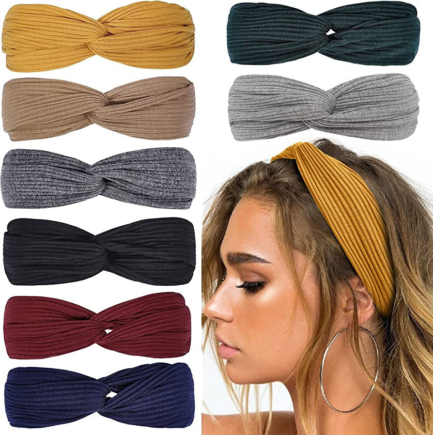 Huachi Headbands for Women Twist Knotted Boho Stretchy Hair Bands for Girls Criss Cross Turban Pl... | Amazon (US)