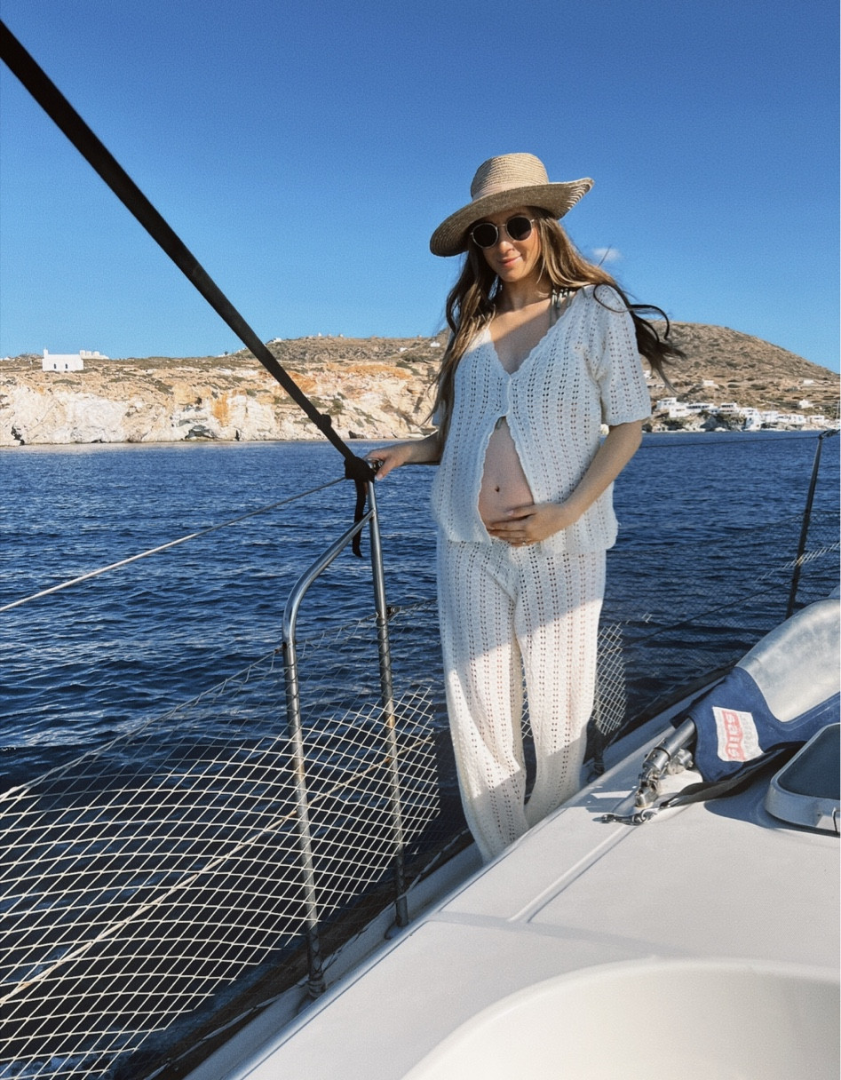 I wore this bump friendly matching cover up set multiple times on our babymoon in Greece! I sized up to a medium. It will still be wearable post partum, too! 

#LTKFindsUnder50 #LTKSwim #LTKBump