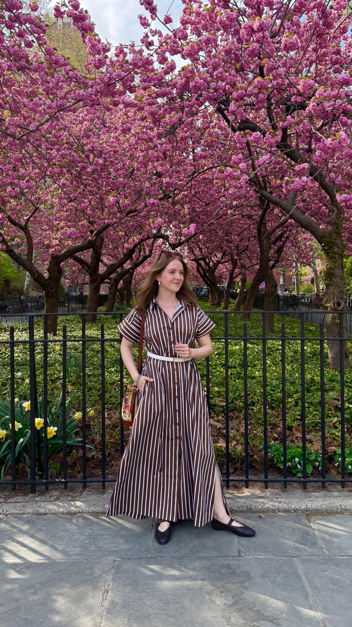 NYC ootd
Cotton shirt dress Xs (just launched in petite too!) 40% off. 
7 leather flats

#LTKPetite #LTKSaleAlert