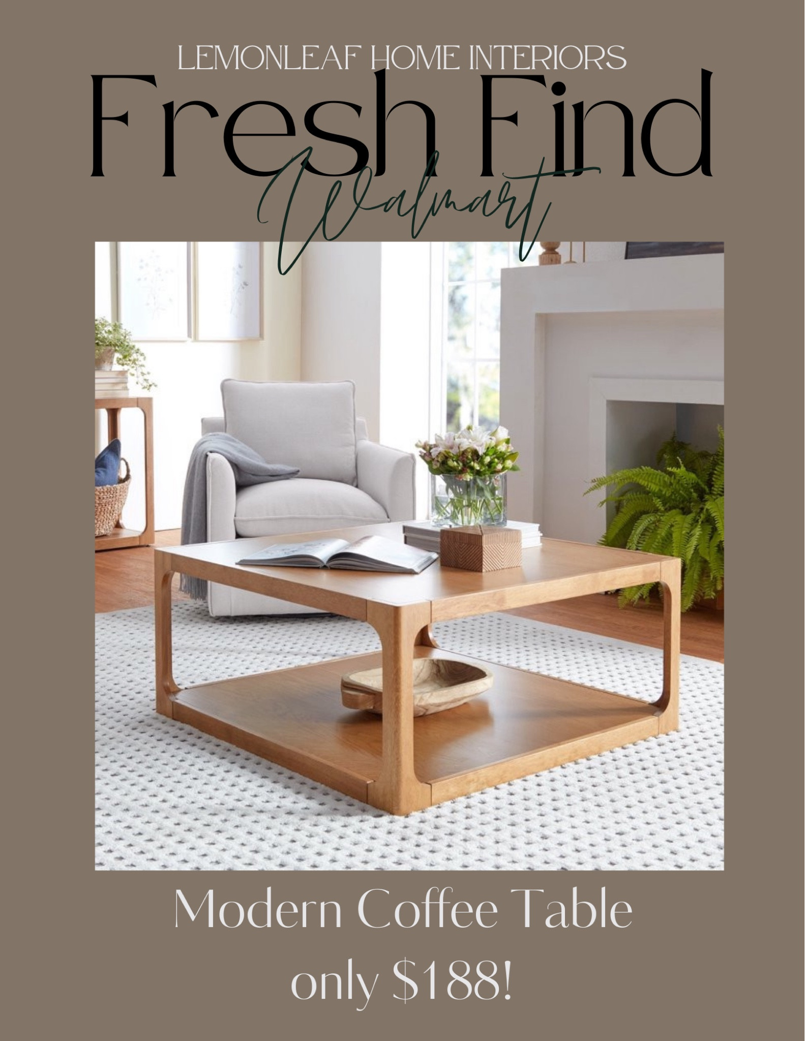 Only $188! New at Walmart this modern square coffee table is giving crate and barrel vibes! 

#LTKHome #LTKFindsUnder100 #LTKStyleTip