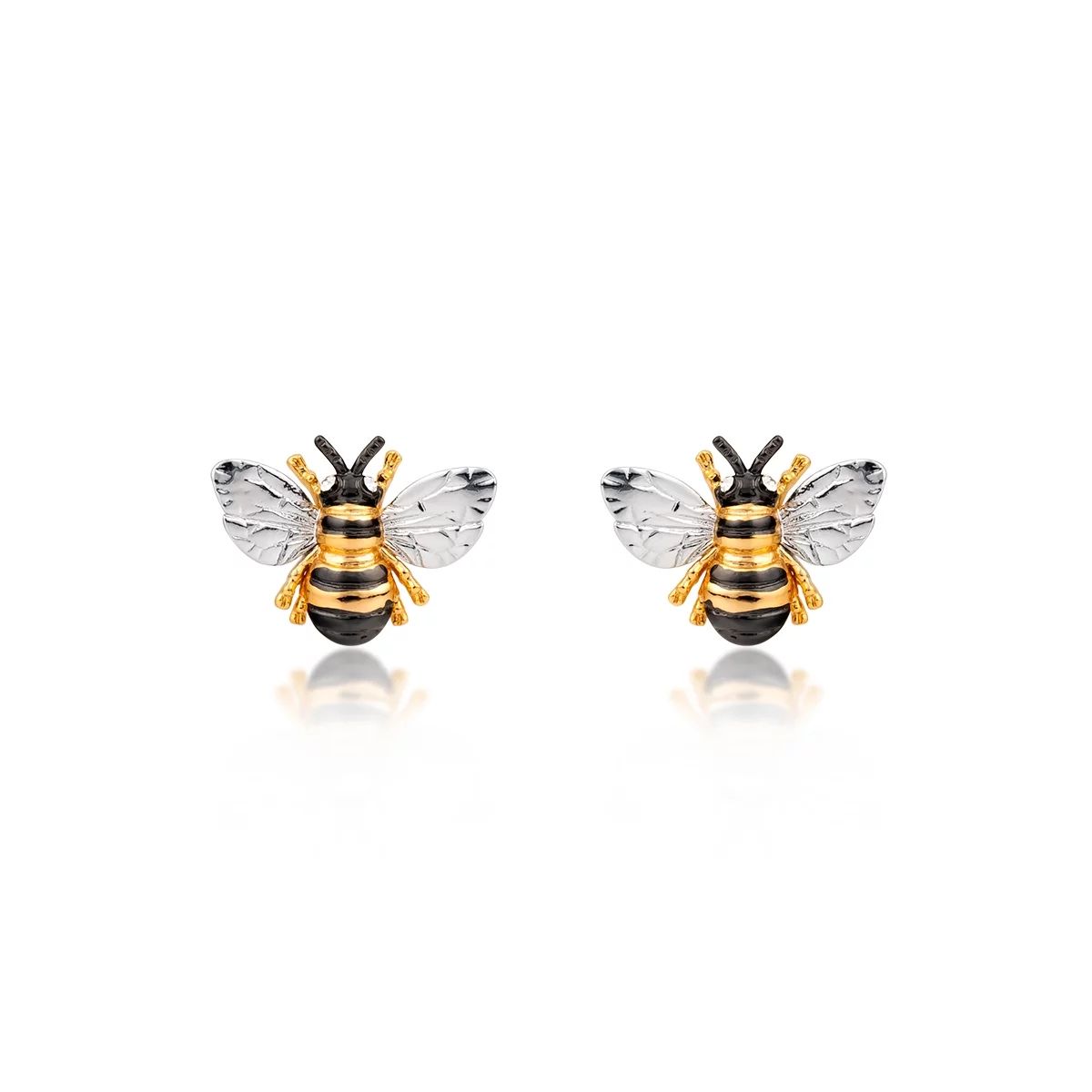 Peermont Shimmering Bumble Bee Earrings Made with 18k Gold Overlay and Cubic Zirconia - Walmart.c... | Walmart (US)