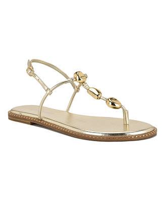 Nine West Women's Derika T-Strap Slingback Sandals - White | Macy's