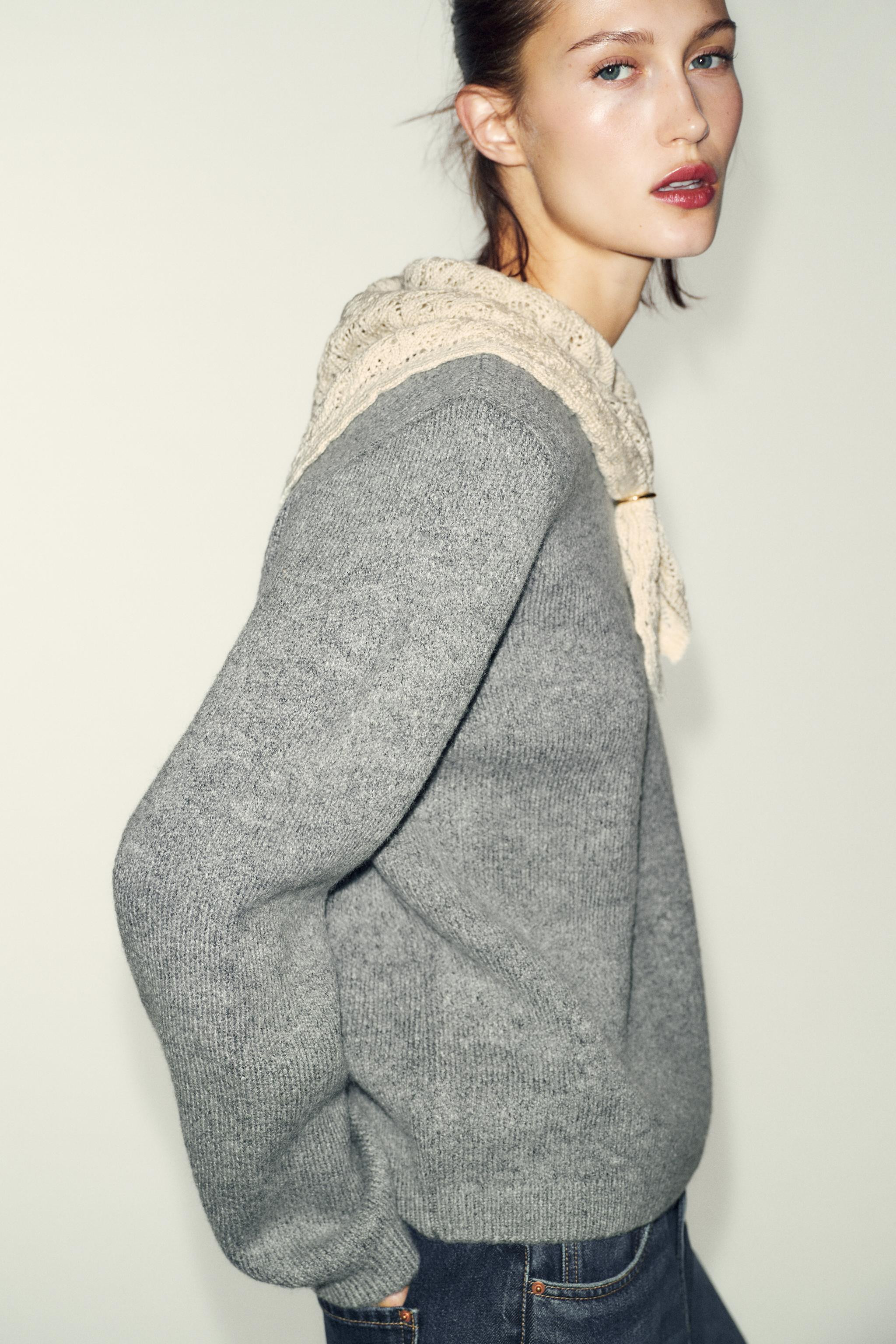 COMBINATION SCARF KNIT JUMPER | Zara US