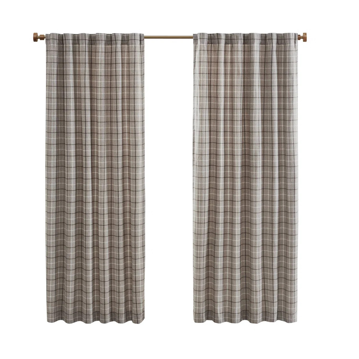 Anaheim Woven Plaid Room Darkening Thermal Fleece Lined Single Curtain Panel | Wayfair North America